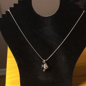 Fish Cage Pendant Necklace w/Pearl (Brand New)